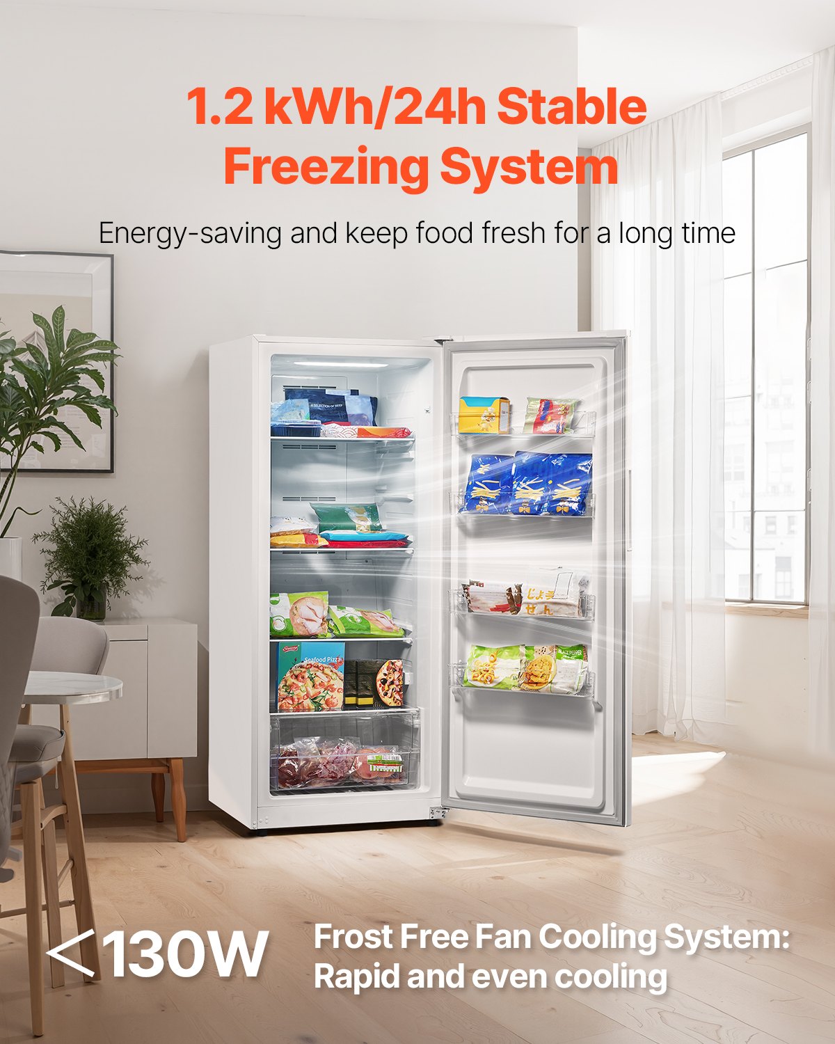 Vevor Convertible Freezer Refrigerator 14 Cu. Ft. Upright Frost Free with Digital Control New