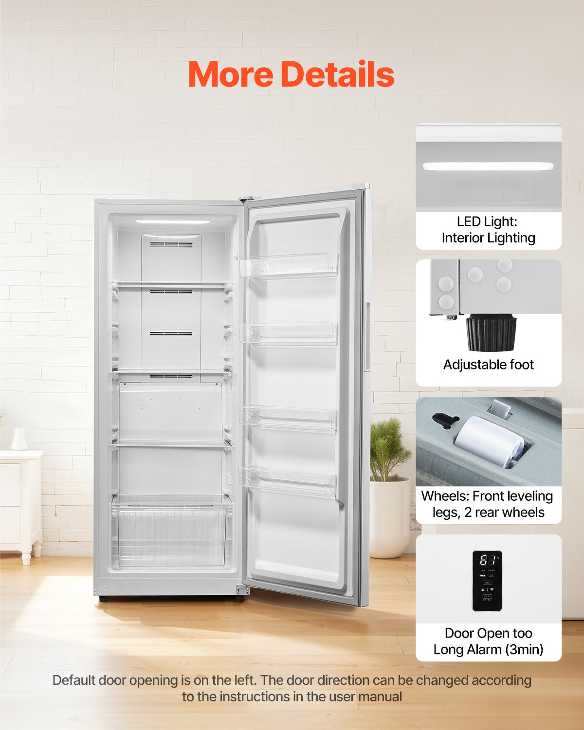 Vevor Convertible Freezer Refrigerator 14 Cu. Ft. Upright Frost Free with Digital Control New