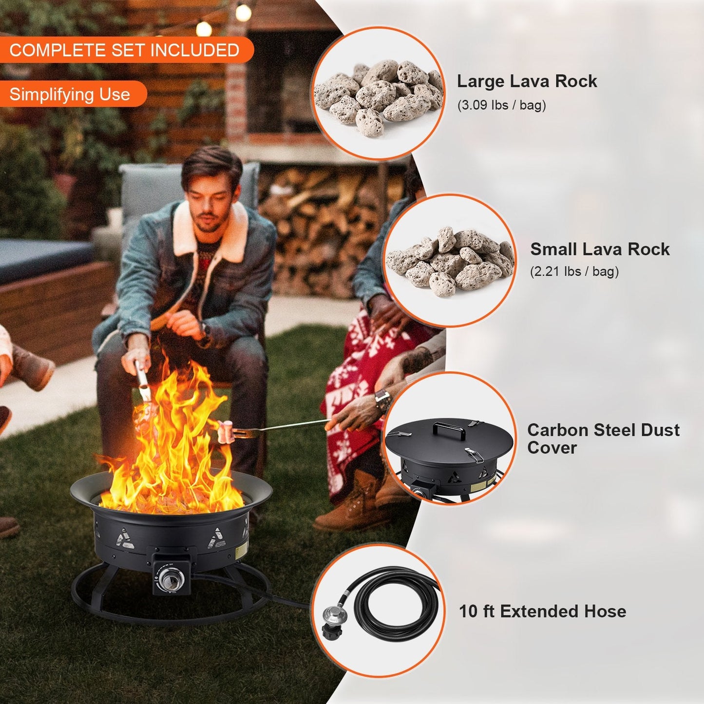Vevor Propane Fire Pit 24" Round 58,000 BTU New