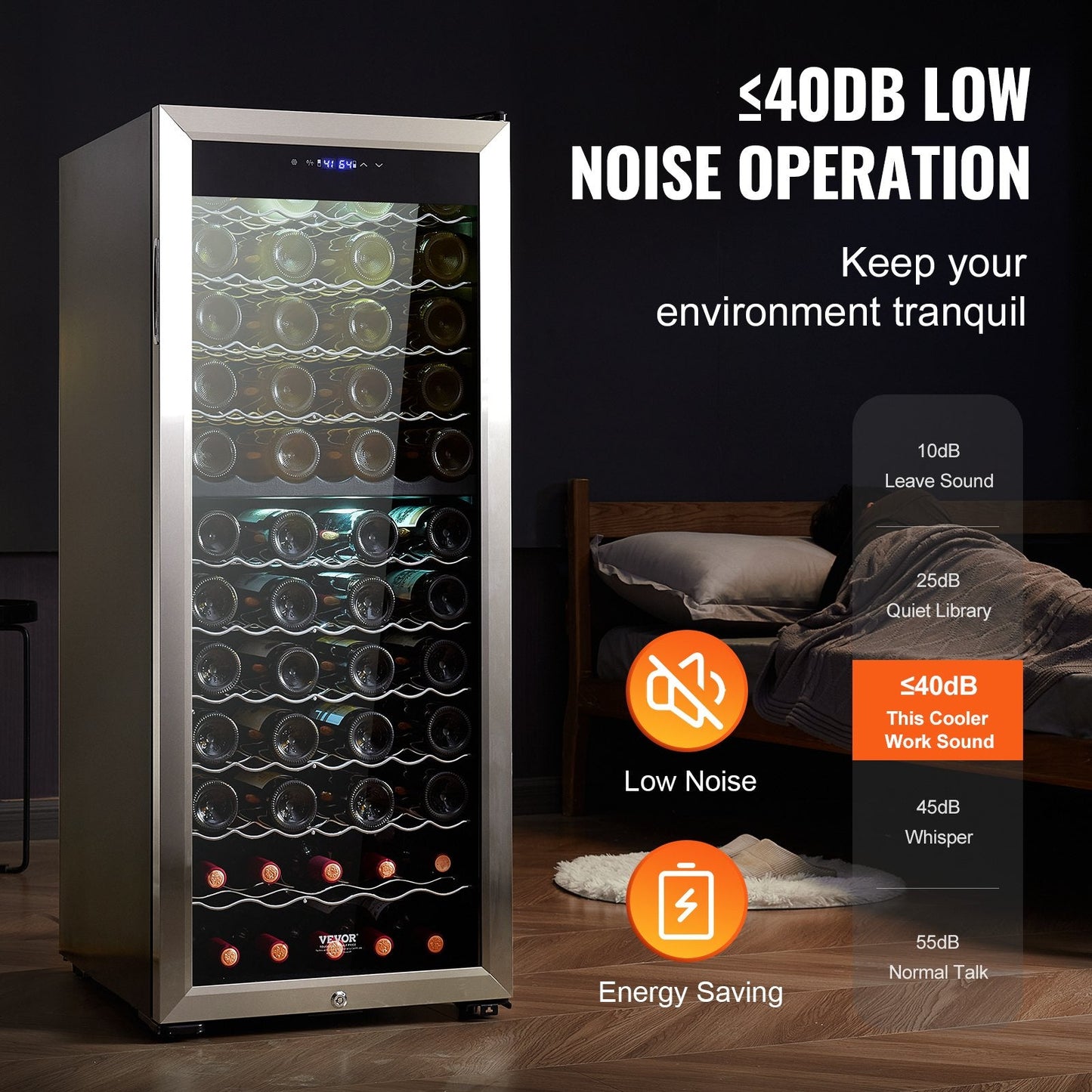 Vevor Wine Fridge with Dual Zone Temperature Control 80 Bottle Capacity New