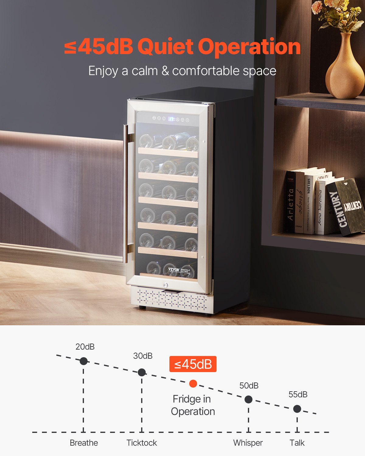 Vevor Wine Fridge with Glass Door Digital Temp Control 28 Bottle Capacity New