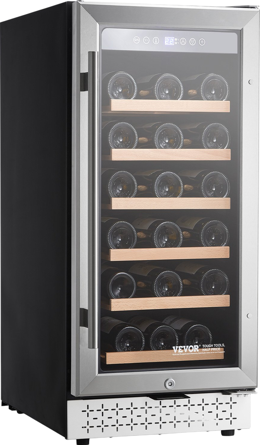 Vevor Wine Fridge with Glass Door Digital Temp Control 28 Bottle Capacity New