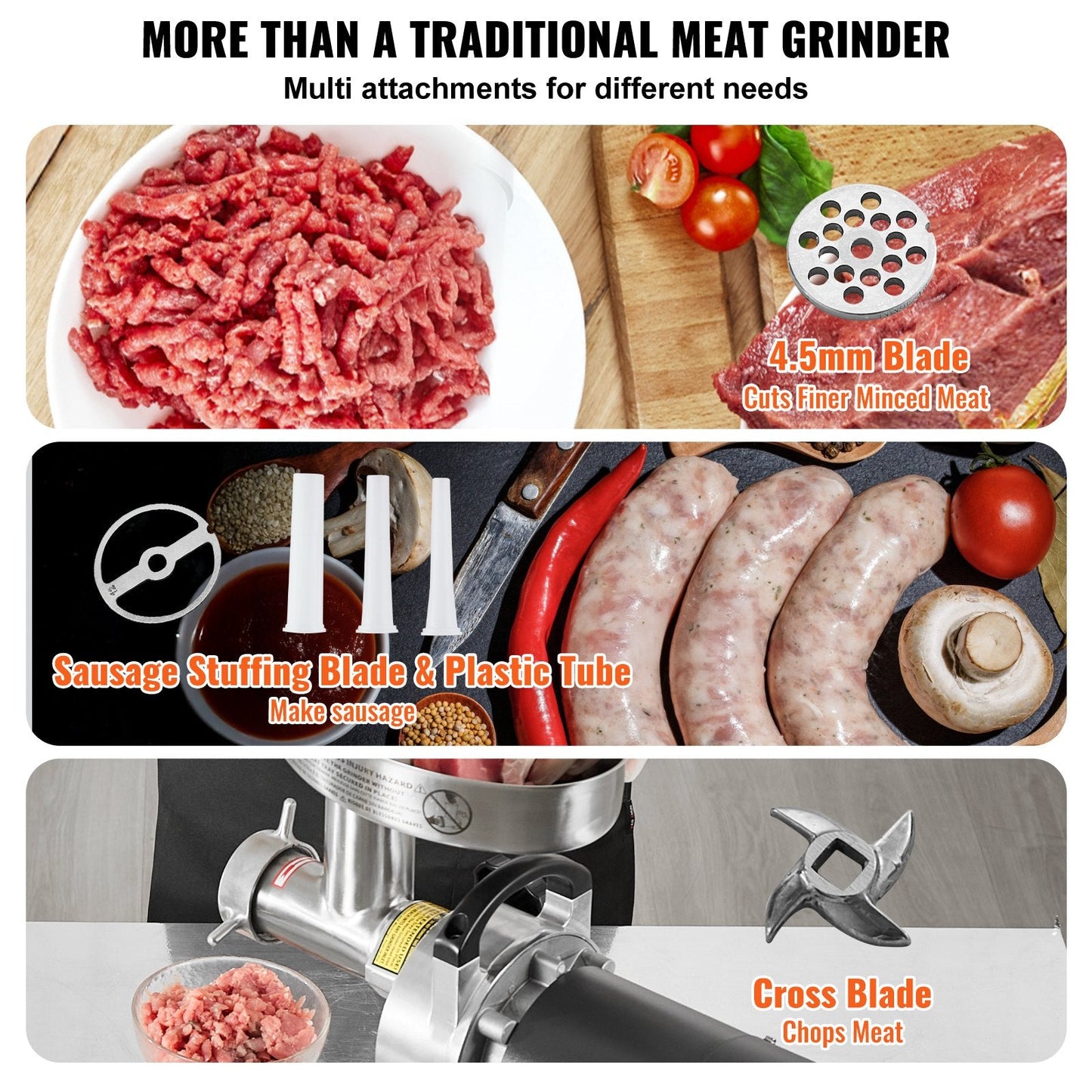 Vevor Commercial Meat Grinder Electric 9 Lbs/Min 550W New