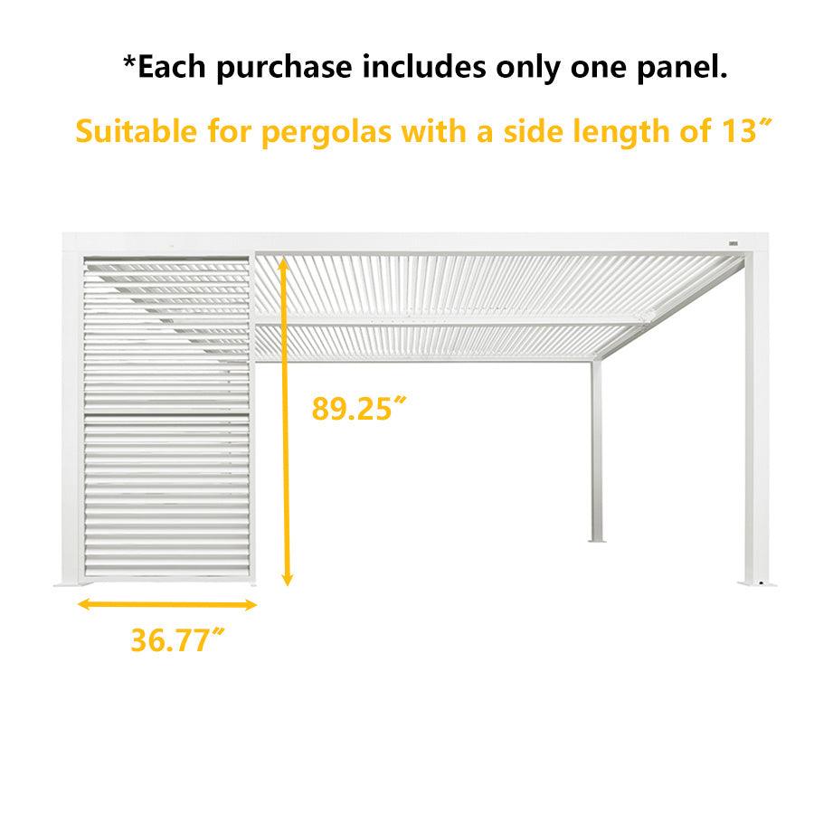 PURPLE LEAF Louvered Pergola Accessory Aluminum Louver Grille for Optimal Privacy, Sunlight Control Side Fixed Shutter Wall, for White Pergola Not Included