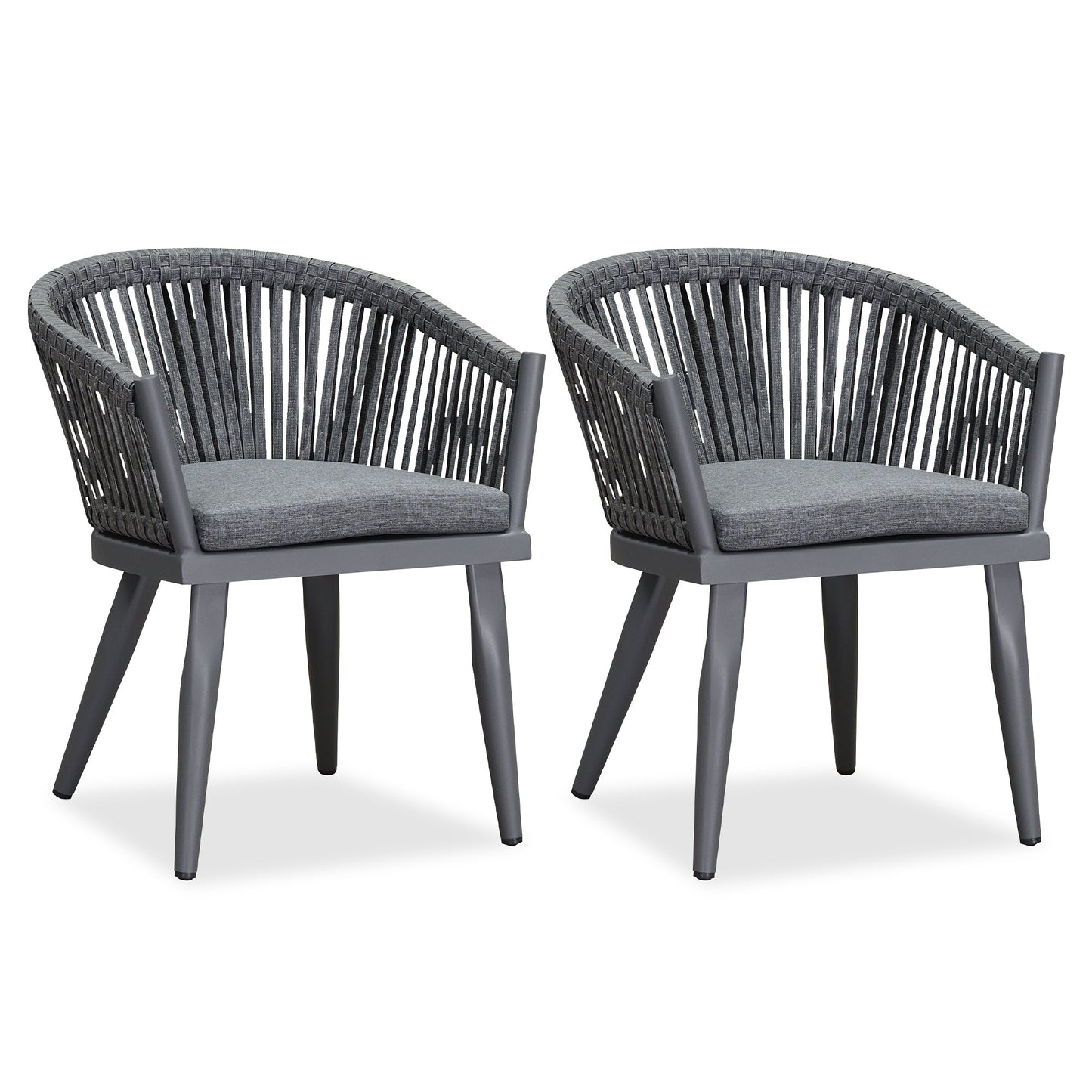 OPEN BOX I PURPLE LEAF Outdoor Dining Chair ×2 All-Weather PE Rattan with Aluminum Frame