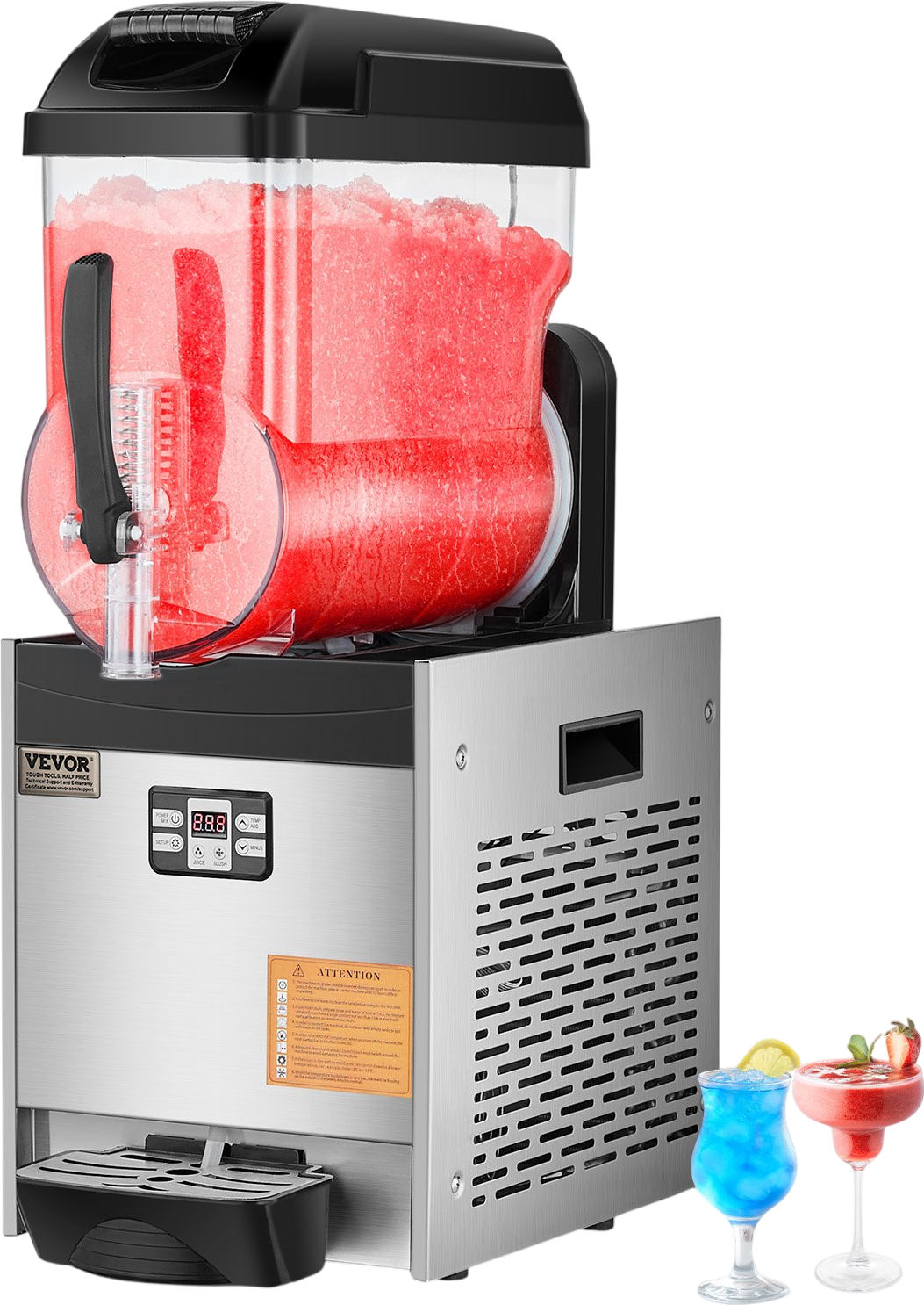 Vevor Commercial Slushy Machine 3.17 Gal Single Tank with Digital Controls and Auto Cleaning New