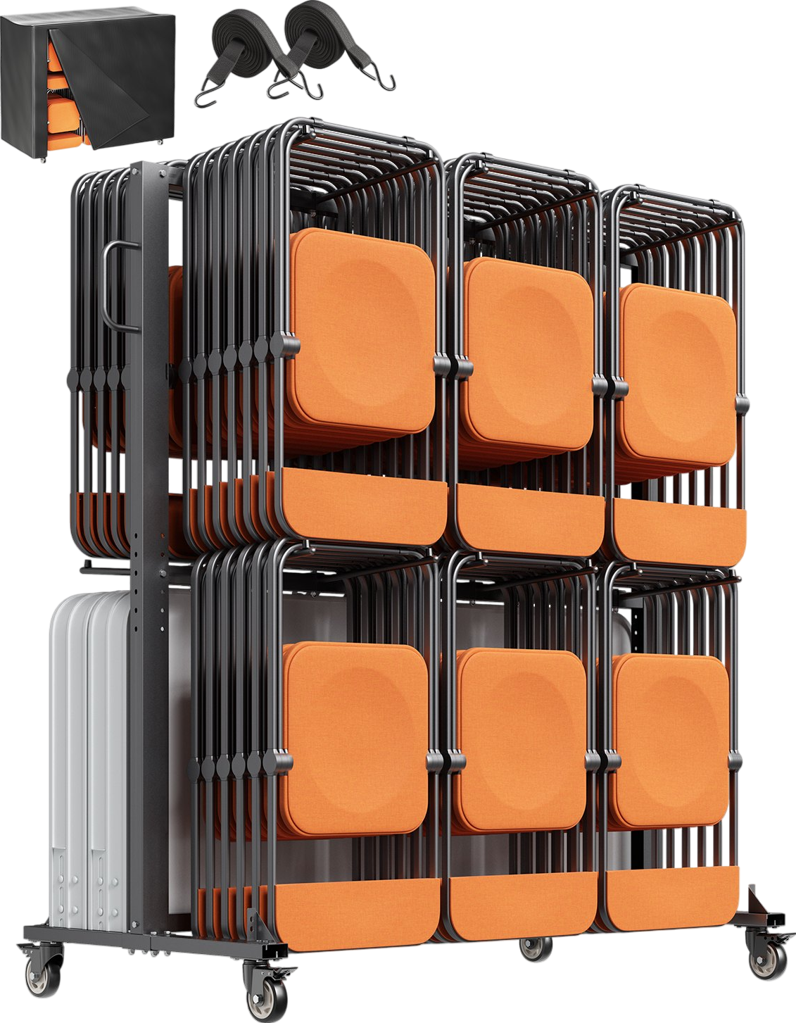 Vevor Folding Chair Rack Cart 800 Lbs Capacity Holds 84 Chairs or 12 Tables + 42 Chairs New