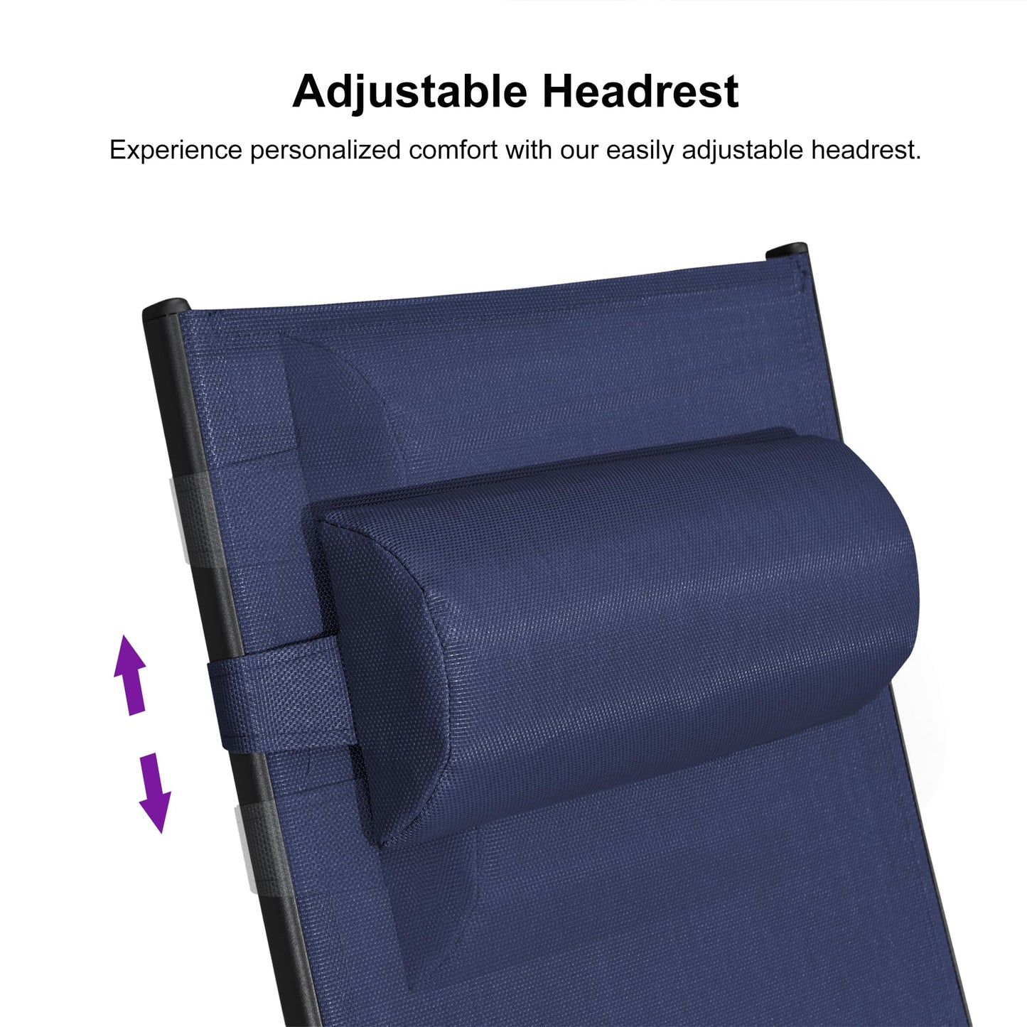PURPLE LEAF Patio Chaise Lounge Set Outdoor Beach Pool Sunbathing Lawn Lounger Recliner Chair Outside Chairs with Side Table Included