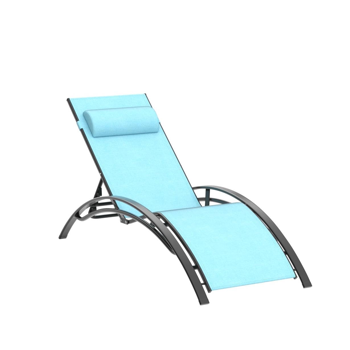 PURPLE LEAF Patio Chaise Lounge Set Outdoor Beach Pool Sunbathing Lawn Lounger Recliner Chair Outside Chairs with Side Table Included