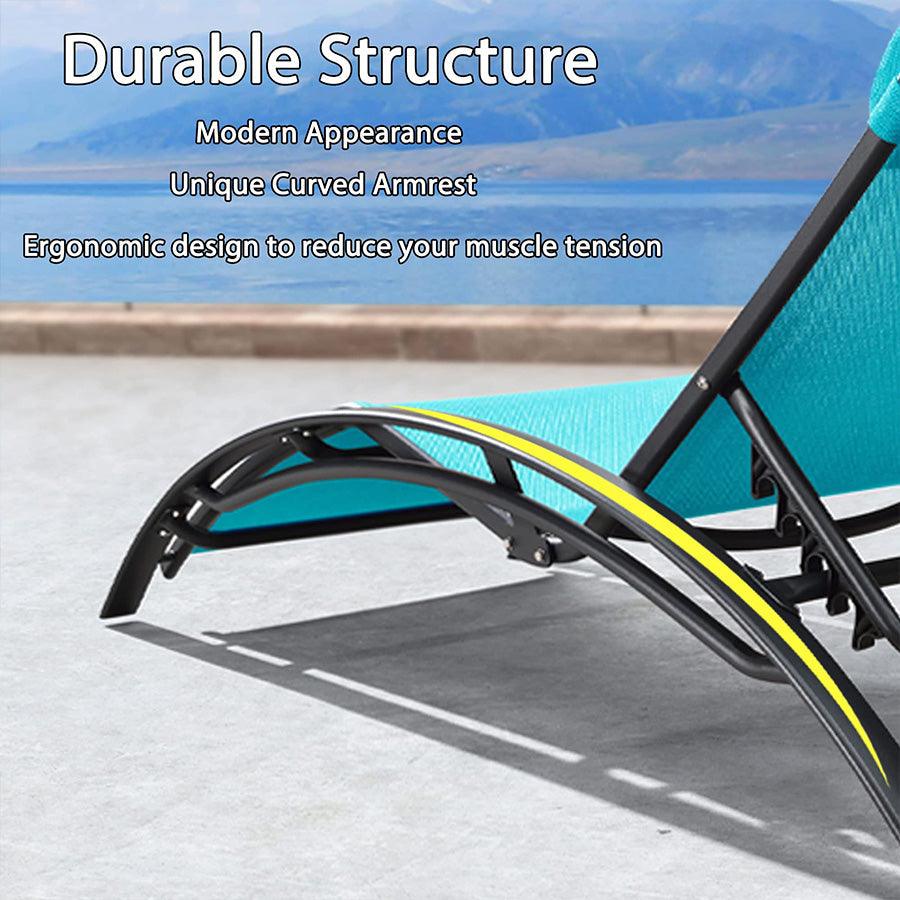 OPEN BOX I PURPLE LEAF Patio Chaise Lounge Set Outdoor Beach Pool Sunbathing Lawn Lounger Recliner Chair Outside Chairs with Side Table Included