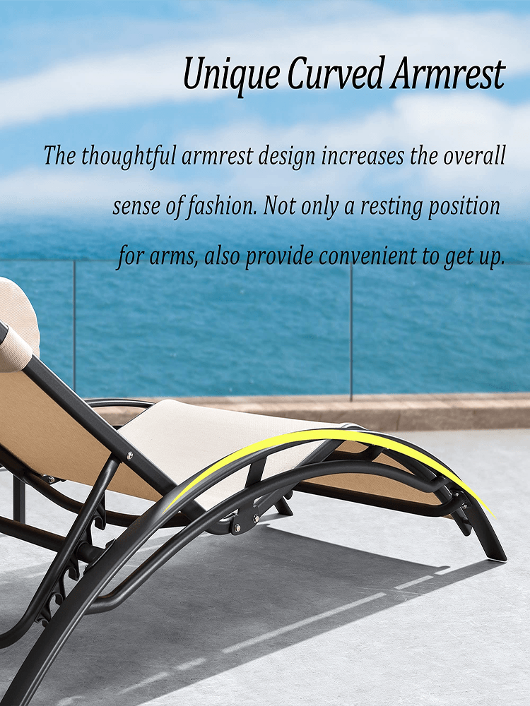 OPEN BOX I PURPLE LEAF Patio Chaise Lounge Set Outdoor Beach Pool Sunbathing Lawn Lounger Recliner Chair Outside Chairs with Side Table Included