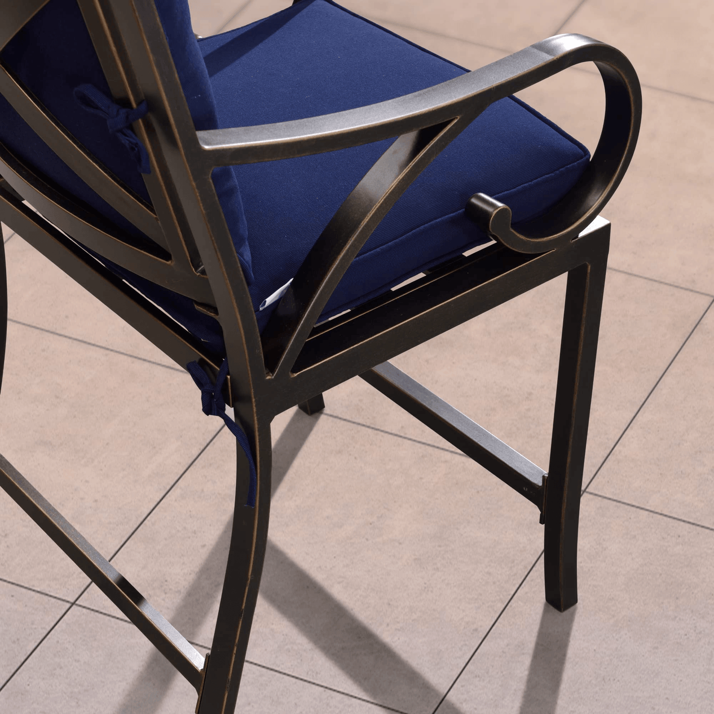 PURPLE LEAF Outdoor Bar Stools Set Modern Cast Aluminum Patio Chairs