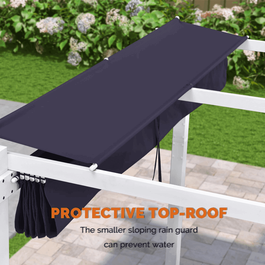 PURPLE LEAF Outdoor Retractable Pergola with Double Sun Shade Canopy White Heavy-Duty Aluminum Pergola Patio Modern Pergola With Lights
