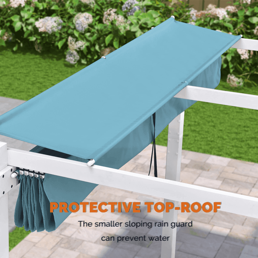 PURPLE LEAF Outdoor Retractable Pergola with Double Sun Shade Canopy White Heavy-Duty Aluminum Pergola Patio Modern Pergola With Lights