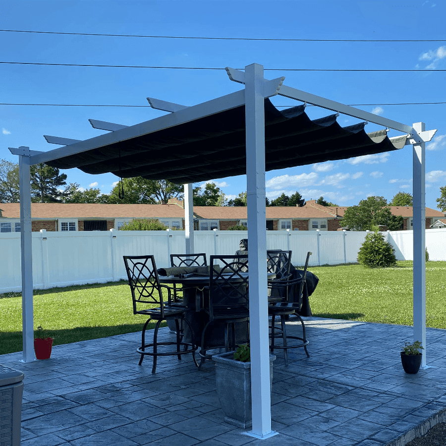 PURPLE LEAF Outdoor Retractable Pergola with Sun Shade Canopy Cover White Patio Metal Shelter for Garden Pavilion Grill Gazebo Grape Trellis Pergola-Purple Leaf Garden