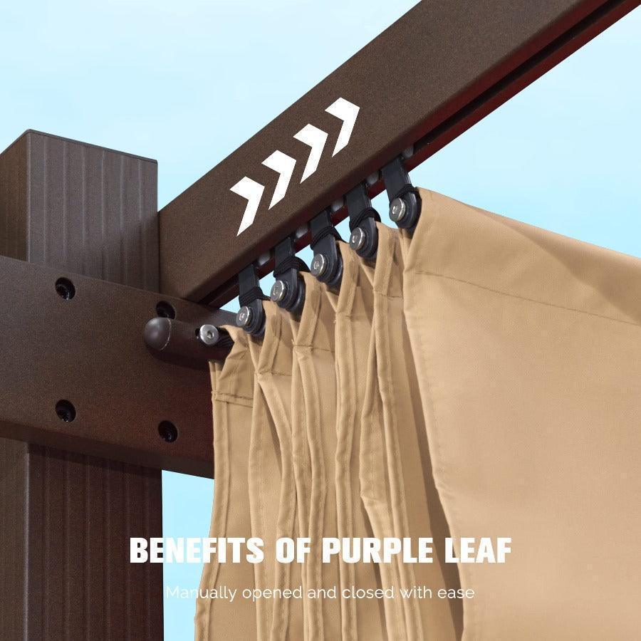 PURPLE LEAF Pergola Outdoor Retractable Metal Pergola with Canopy Patio Pergola with Shade Cover for Garden With Lights