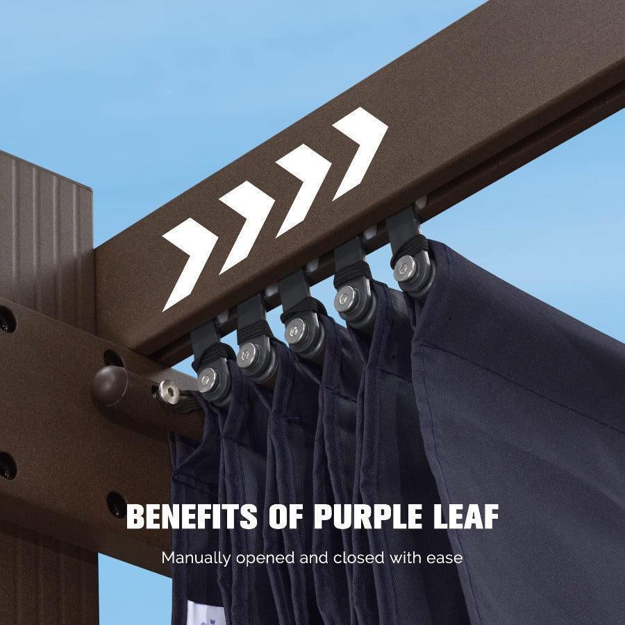 PURPLE LEAF Pergola Outdoor Retractable Metal Pergola with Canopy Patio Pergola with Shade Cover for Garden With Lights