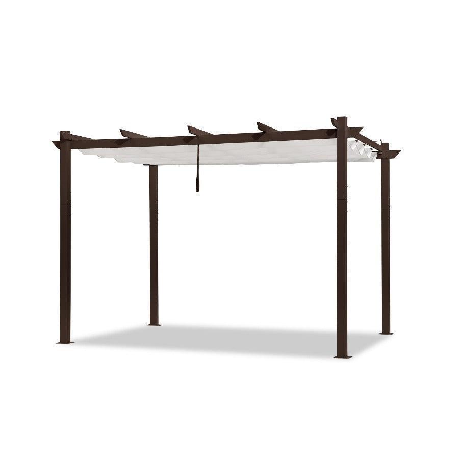 PURPLE LEAF Pergola Outdoor Retractable Metal Pergola with Canopy Patio Pergola with Shade Cover for Garden With Lights