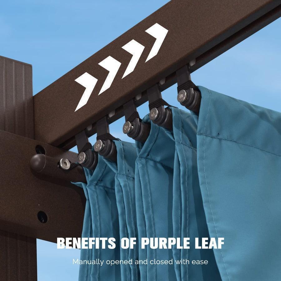 PURPLE LEAF Pergola Outdoor Retractable Metal Pergola with Canopy Patio Pergola with Shade Cover for Garden With Lights