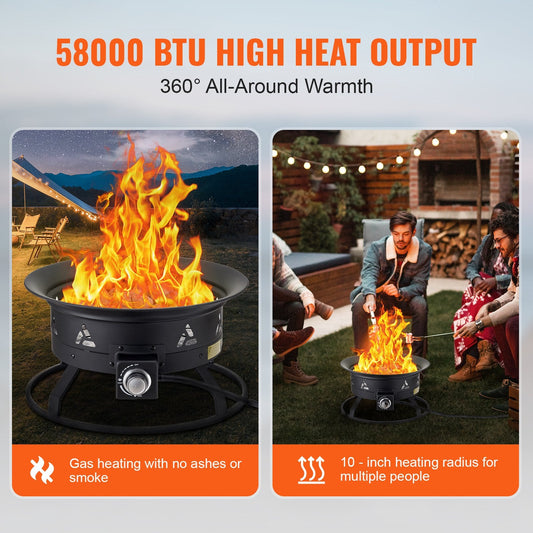 Vevor Propane Fire Pit 24" Round 58,000 BTU New