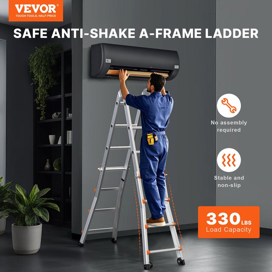 Vevor Telescoping Ladder A Frame 15.5 Ft 330 Lbs Capacity New