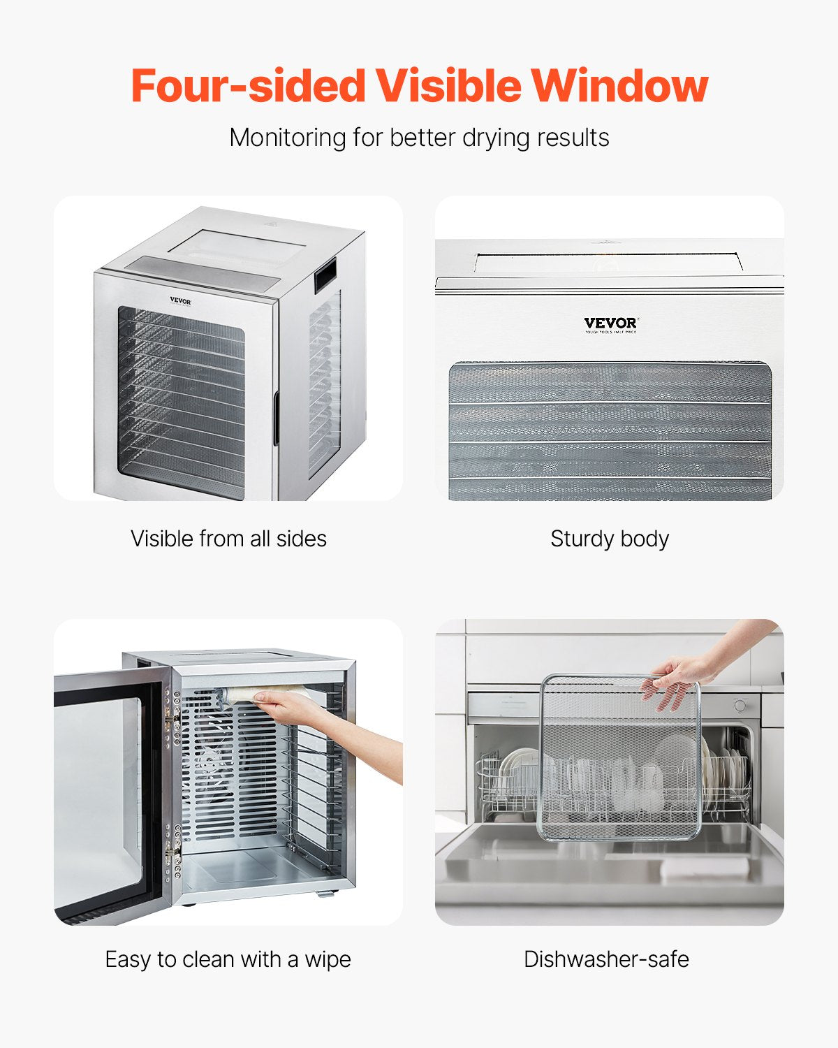 Vevor Food Dehydrator 12-Layer Stainless Steel 850W Meat Fruit Drying New