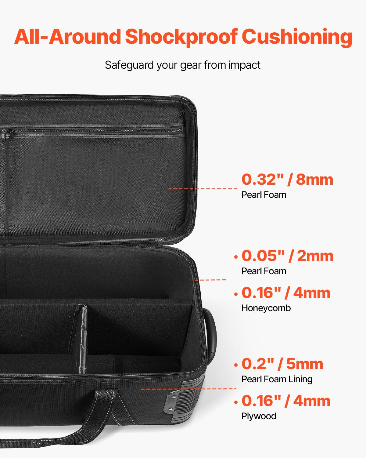 Vevor Rolling Camera Bag 51" x 14" Studio Equipment Trolley Case New
