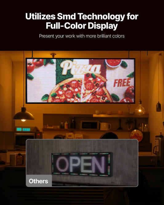 Vevor LED Sign Full-Color Programmable Digital Scrolling Display 40" x 18" New